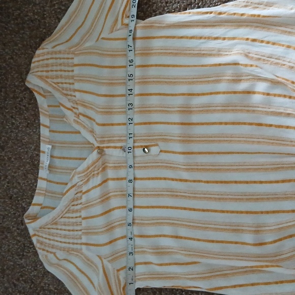 Retrology womens orange scrunchy striped blouse size small - Picture 13 of 16